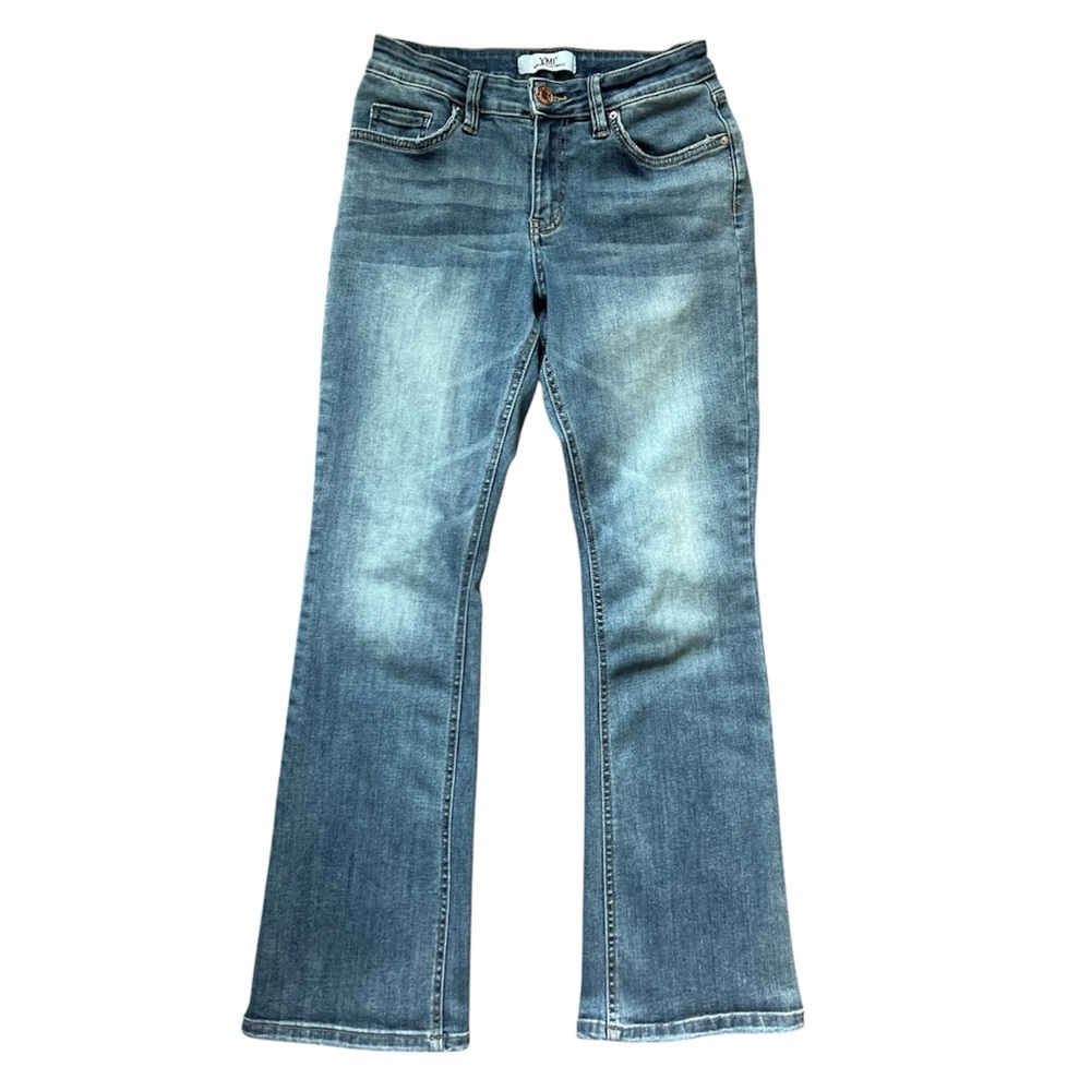 YMI Blue Flare Wide Leg Jeans with Classic Stitching